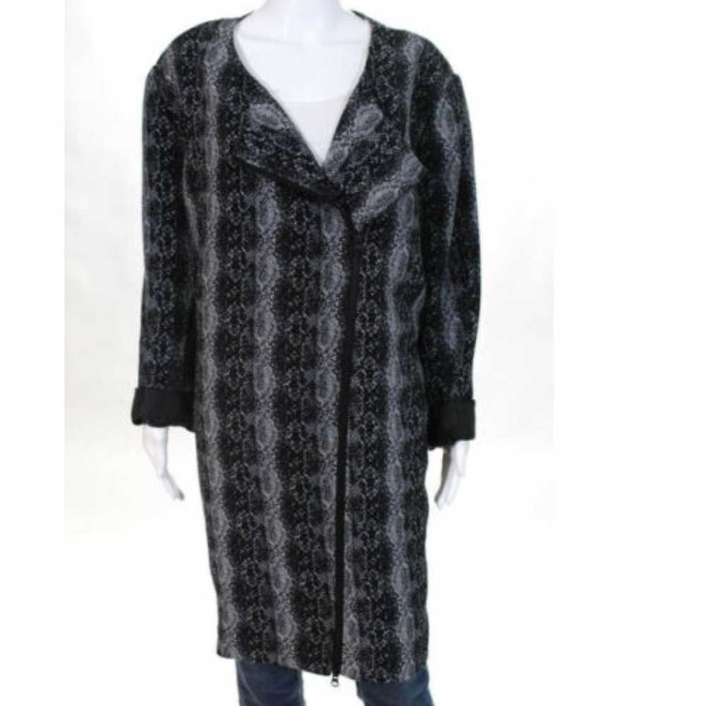 Sejour Long Asymmetric Zip Up Blazer